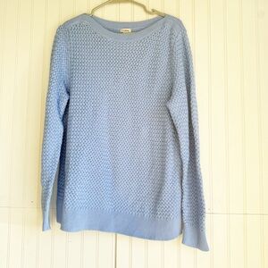 L.L. Bean Size XL Women's Boatneck Basketweave Sweater In Cirrus Blue NEW!!